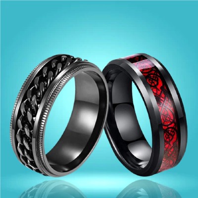 RINGNJ NEERAJYOTI RINGS Stainless Steel Ring Set