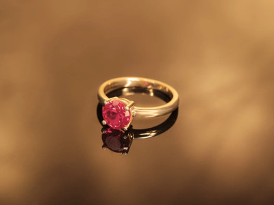 Chopra Gems Natural Ruby Stone Ring Lab Certified Adjustable Ring For Women & Men Brass Ruby Ring