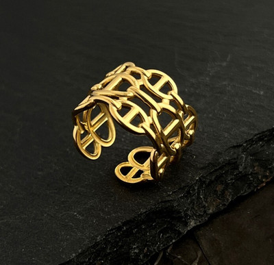 AKISON JEWELS Rings for Women Girls Anti Tarnish Waterproof w/ Box Daily Wear Adjustable Open Stainless Steel Gold Plated Ring
