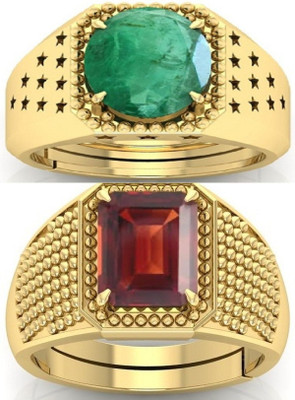 BHAIRAW GEMS Ratti Stone Adjustable Ring for Men & Women Stone Emerald, Crystal Ring