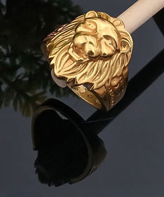 mahi creation Stainless Steel, Copper Cubic Zirconia Gold Plated Ring