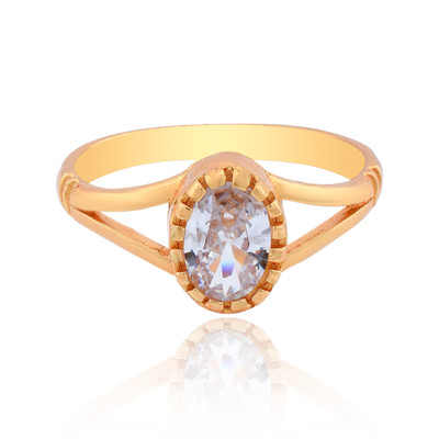 morir Gold Plated Brass White Zircon Quality Astrological Gemstone Ring Brass Cubic Zirconia Gold Plated Ring