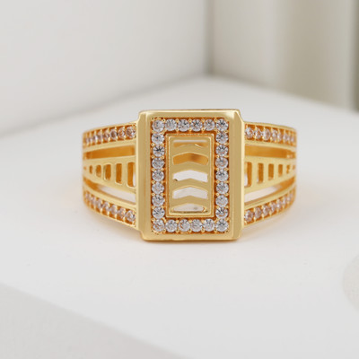 GORASH CREATION Brass Diamond Gold Plated Ring