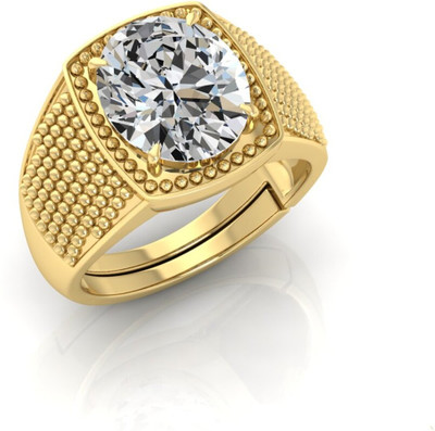 Pranjal Gems Stone Zircon Gold Plated Ring