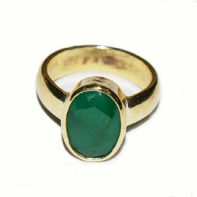 KUNDLI GEMS Emerald stone ring Natural stone 6.25 carat Panna Stone Unheated & Untreated Stone Stone Emerald Gold Plated Ring