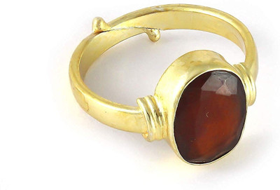 Chopra Gems Ruby/Manik Ring Certified Panchdhatu Birthstone/Astrology/Rashi Ratan Brass Ruby Gold Plated Ring