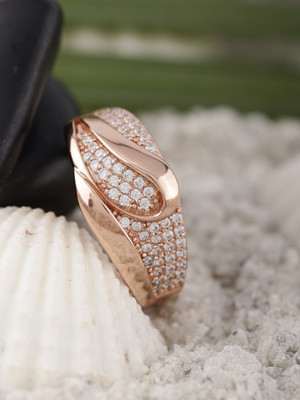 DIAVO The Nouveau Silver Ring Sterling Silver Cubic Zirconia Sterling Silver Plated Ring