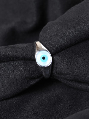 CLARA Kian Evil Eye Sterling Silver Cubic Zirconia Platinum Plated Ring