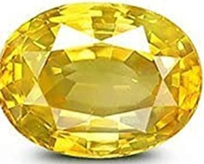 KUSHMIWAL GEMS 7.25 Ratti 6.25 Crt Natural Ceylone Yellow Sapphire Gemstone Original Pukhraj Sapphire Stone