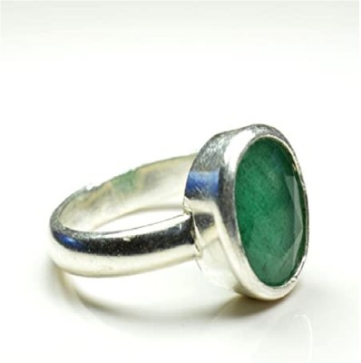 RATAN BAZAR Natural & Effective Stone Emerald/Panna Silver Plated Ring Bronze Quartz Rhodium Plated Ring