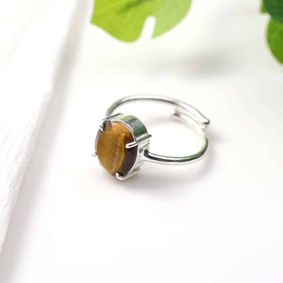 Ashish Yellow Gemstone Silver Solitaire Ring for Spiritual and Healing Properties Stone, Metal Quartz Ring