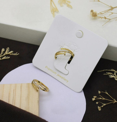 Neelam varietyz Gold plated Ring anti tarnish Stainless Steel Cubic Zirconia Gold Plated Ring