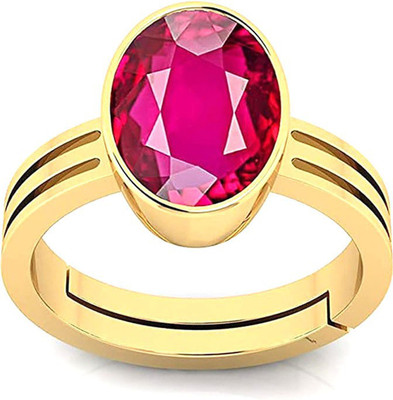 S KUMAR GEMS & JEWELS Certified 4.25 Ratti Ruby Stone ( Manik ) Panchdhatu Alloy Ruby Ring