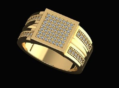 GORASH CREATION Alloy Cubic Zirconia Gold Plated Ring