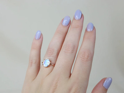 Gemzonite Most Demanded Rainbow Moonstone Gemstone Ring For Women and Men Brass Moonstone Gold Plated Ring