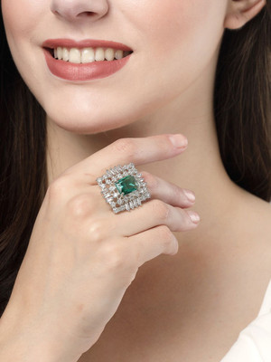 ANOUK Brass Cubic Zirconia Silver Plated Ring