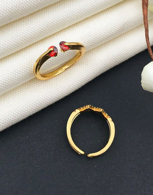 Mahi creations Alloy Cubic Zirconia Gold Plated Ring