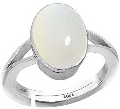 AQUAGEMS Moonstone (Chandrakant) 10.25 Ratti or 9.50 Ct Gemstone Men bis Hallmark 925 Sterling Silver Ring