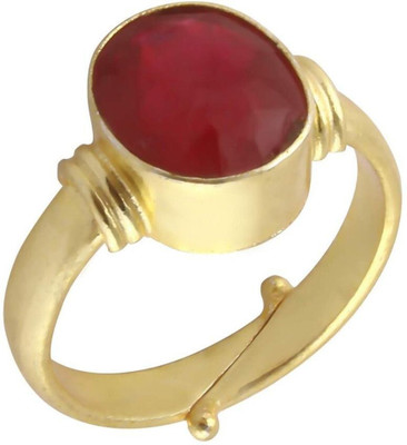 Gemzonite Metal Ruby Gold Plated Ring