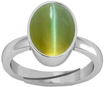 Sidharth Gems 11.25 Ratt 10.25 Crt Natural Cat's Eye Stone Ring Lehsuniy Panchdhatu Ring Brass Cat's Eye Silver Plated Ring