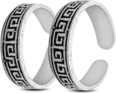 Hulasi toering-04 Silver Silver Plated Toe Ring Set