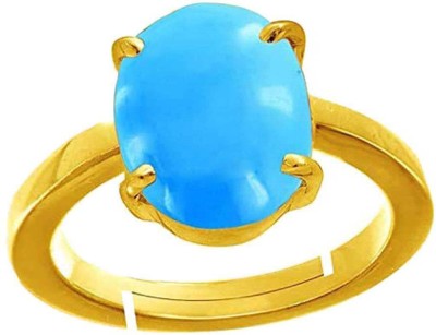 PTM Turquoise (Firoza) 6.25 Ratti or 5.50 Ct Panchdhatu (5 Metal) Men Adjustable Stone Ring