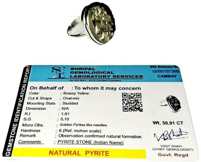 DIVINE CRYSTAL TREASURES Natural Pyrite Adjustable Ring Original Pyrite Money Magnet For Abundance Crystal Crystal Ring