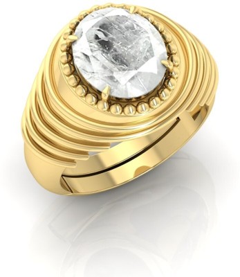 Pranjal Gems Metal Sapphire Gold Plated Ring