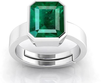 SHAHUN GEMS 7.25 Ratti Lab Certified Created Panna Ring for Men and Women Stone Emerald Ring