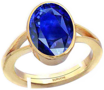 Suruchi Gems & Jewels Blue Sapphire (Neelam) 4.25 Ratti or 4 Ct Panchdhatu/5 Metal Women Adjustable Stone Ring