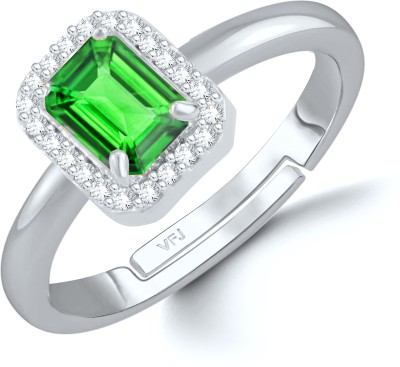 VIGHNAHARTA Glittering Valentine GREEN Solitaire Gold Plated Ring women and Girls Alloy Cubic Zirconia Rhodium Plated Ring