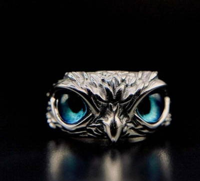 Vedansh Stylish Silver Plated Adjustable Owl Ring Alloy Sterling Silver Plated Ring