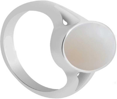 Gemzonite Opal stone Ring 6.25 - 7.25 ratti Lab Certified effective stone... Alloy Opal Silver Plated Ring