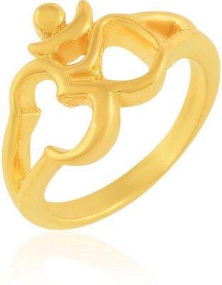 Dzinetrendz Brass Goldplated OM Finger ring for Men Women Brass Gold Plated Ring