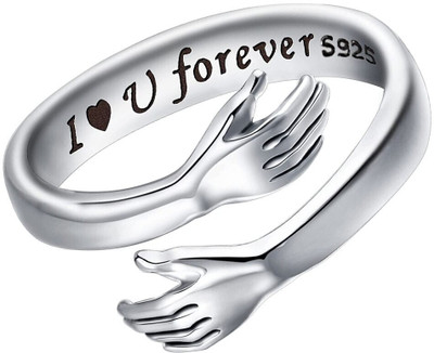 Vientiq Special Couple Ring Set for Special day Stainless Steel Cubic Zirconia Rhodium Plated Ring