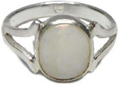 Gemzonite Certified & Natural Opal stone 6.25 ratti Opal stone ring... Alloy Opal Silver Plated Ring
