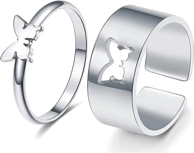 Animated stainless Steel Wedding Style Rings For Lovers, Couples, Husband Wife Alloy, Stainless Steel Ring Set