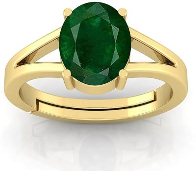 SHAHNU GEMS 7.25 Ratti Lab Certified Created Panna Ring for Men and Women Stone Emerald Ring