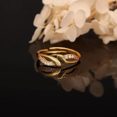 Dressberry Brass Diamond Gold, Platinum Plated Ring