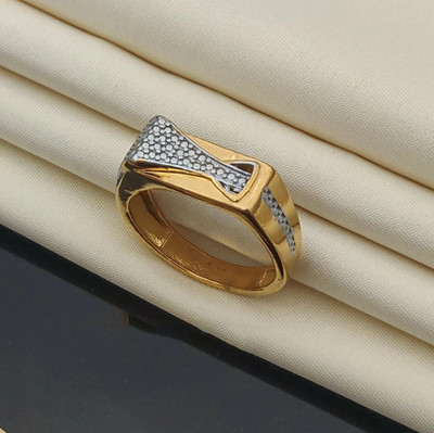mahi creation Brass Diamond Gold Plated Ring