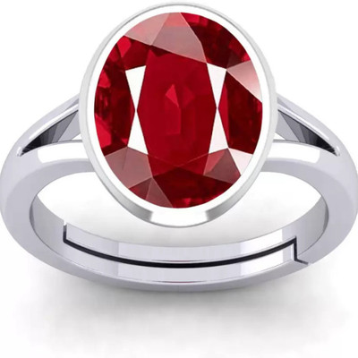 Lexri 5.25 Ratti Created Ruby Manik Gemstone Gold Plated Ring for Women's and Men's Brass Crystal Ring