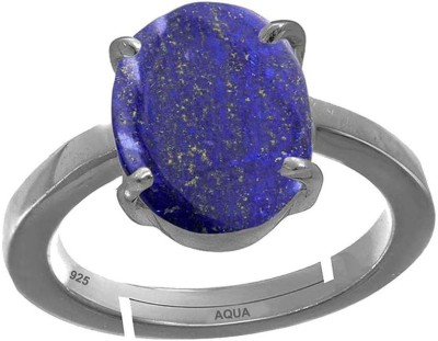 AQUAGEMS lapis lazuli 7.25 Ratti or 6.5 Ct Natural Gemstone bis Hallmark 925 Stone Ring