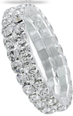 Vipunj Double line stone ss ring Stainless Steel Cubic Zirconia Silver Plated Ring