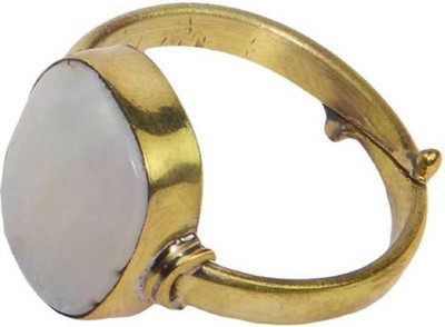 Gemzonite Certified & Natural Opal stone 6.25 ratti Opal stone ring... Alloy Opal Gold Plated Ring
