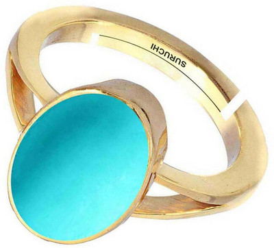 Suruchi Gems & Jewels Turquoise (Firoza) 4.25 Ratti or 4 Ct Panchdhatu (5 Metal) Men Adjustable Stone Ring