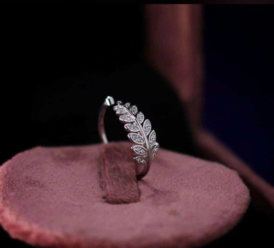 dhyanicreation Alloy Cubic Zirconia Rhodium Plated Ring