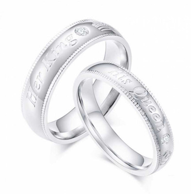 Teeragaj Stainless Steel, Brass, Silver, Stone Cubic Zirconia Silver, Sterling Silver Plated Ring Set