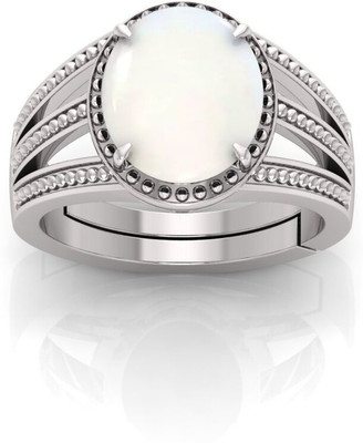 TODANI JEMS Natural 12.25 Ratti Opal Gemstone Adjustable Ring With Lab Certificate Brass Opal Silver Plated Ring