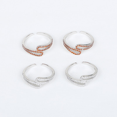Mitrav Elegant Silver Toe Rings Sterling Silver Silver Plated Toe Ring Set