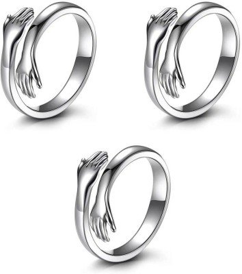 AVR JEWELS Alloy Silver Plated Ring Set